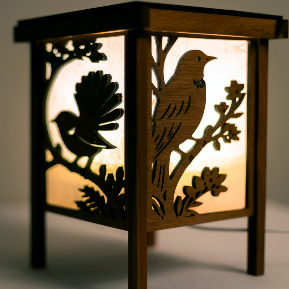 Shoji Lantern – Compact, Natural (Moon & Stars Ceiling Projector, USB) | Handmade NZ Timber | furnACE