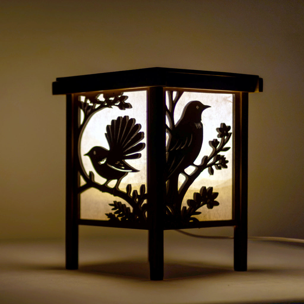 Shoji Lantern – Compact, Natural (Moon & Stars Ceiling Projector, USB) | Handmade NZ Timber | furnACE