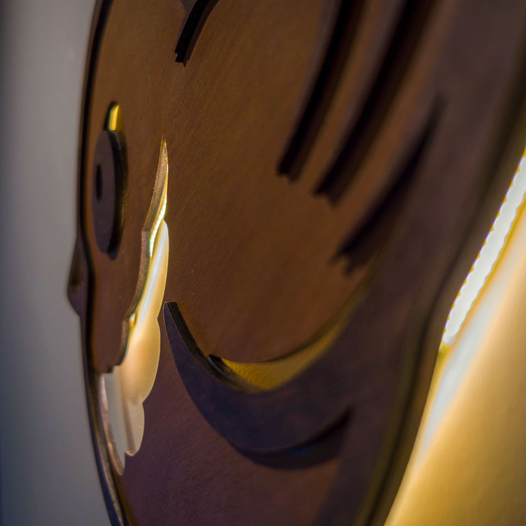 NZ Fantail Backlit Night Light (USB) | Nursery Wall Light | Handmade NZ Timber | furnACE