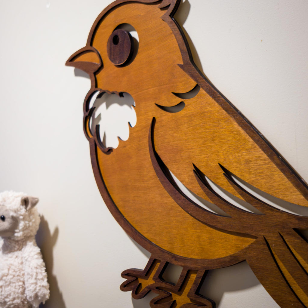 NZ Tui Backlit Night Light (USB) | Nursery Wall Light | Handmade NZ Timber | furnACE