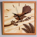 NZ Fantail Wall Clock (315×315mm) | Silent Sweep | Handmade NZ Timber | furnACE