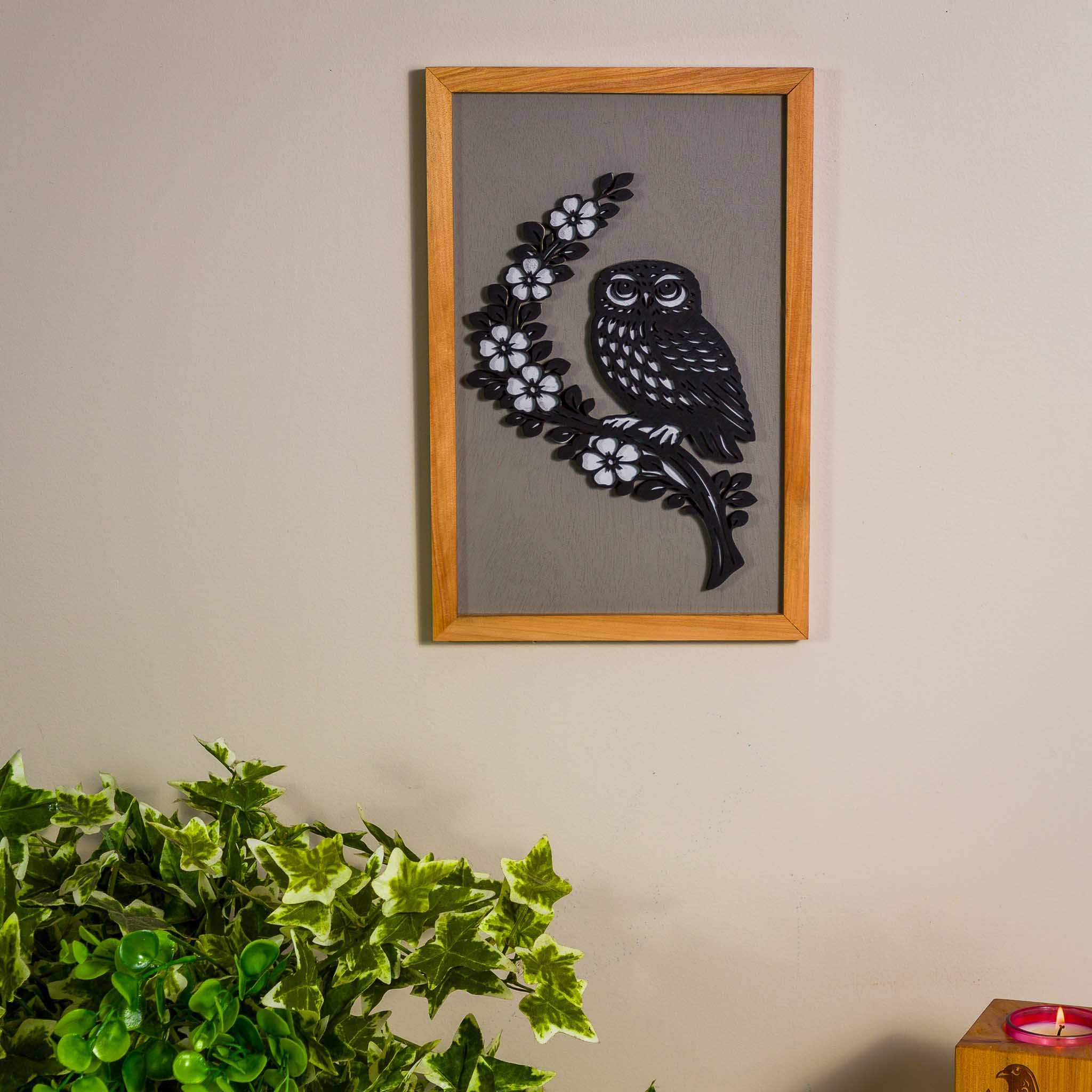 Morepork / Ruru NZ Bird Wall Art, Handmade Timber A4