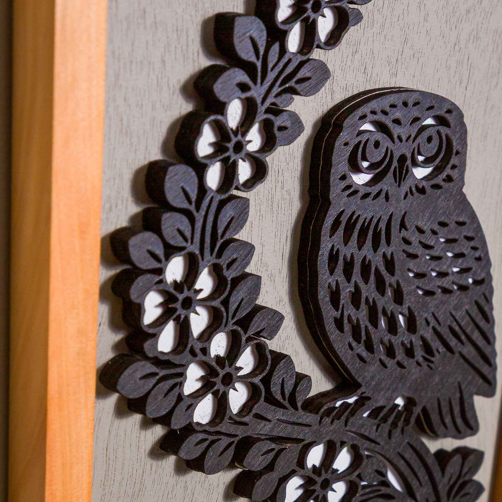 Morepork / Ruru NZ Bird Wall Art, Handmade Timber A4