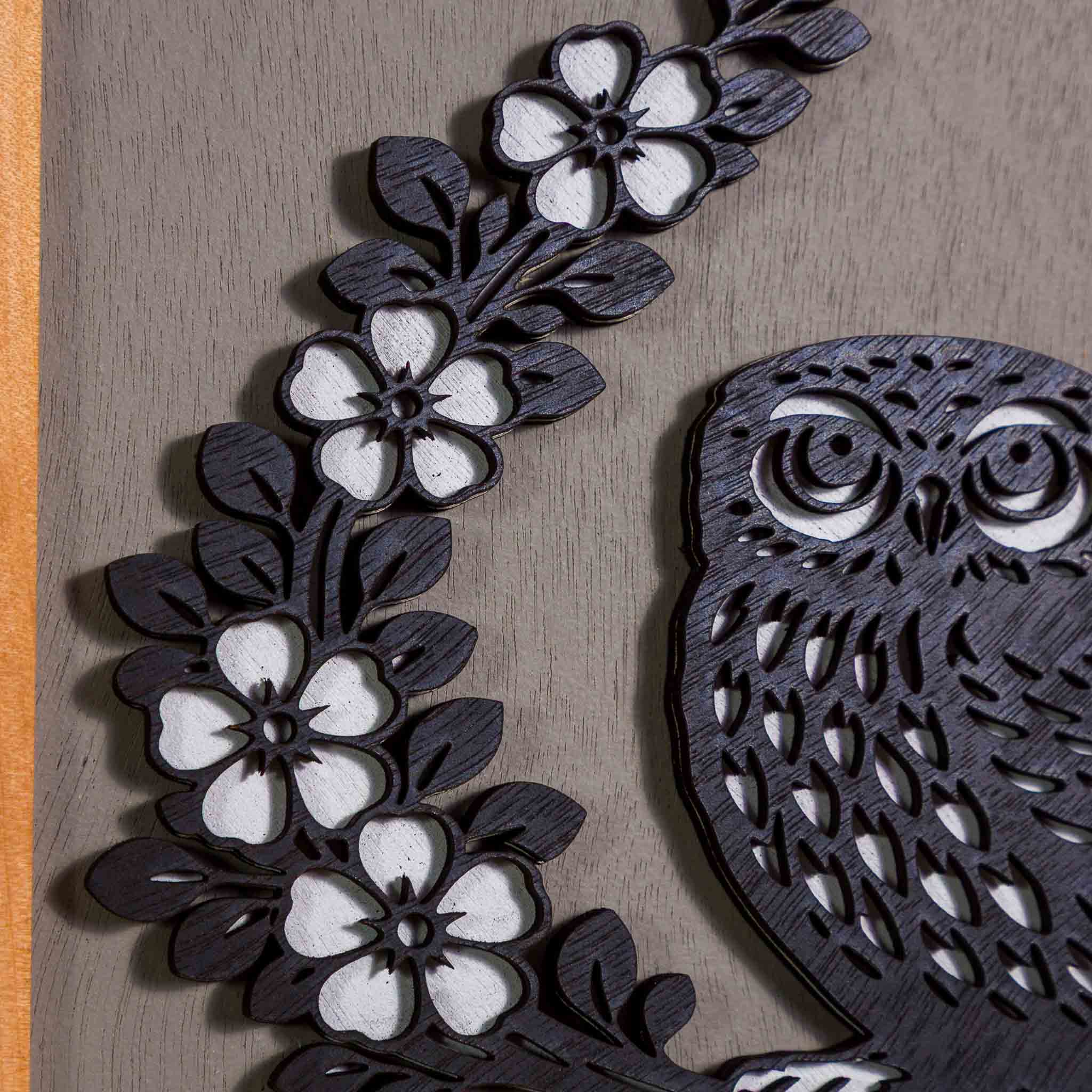 Morepork / Ruru NZ Bird Wall Art, Handmade Timber A4
