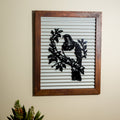 Kererū Wood Pigeon Outdoor Wall Art – Corrugated Metal & Black Acrylic – Kwila Frame